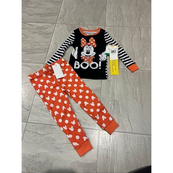 Disney Minnie Mouse Boo Halloween 2pc Jammy Set Girls Size 12 Month NEW - Picture 1 of 6
